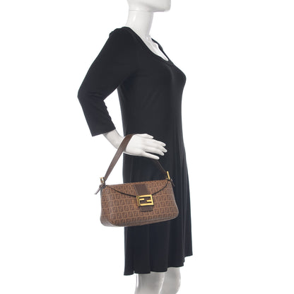 Fendi Zucchino Spalmati Vitello Forever Baguette Nocciola Castagna 2 of 9