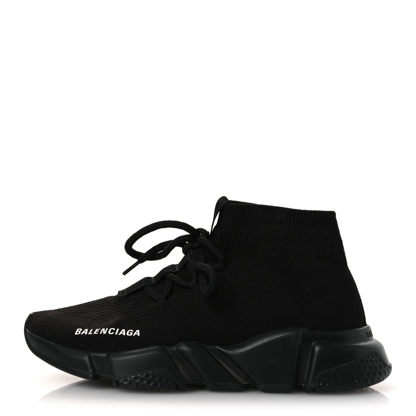 Recycled Knit Bi-Color Sole Womens Speed Lace Up Sneakers 38 Black White