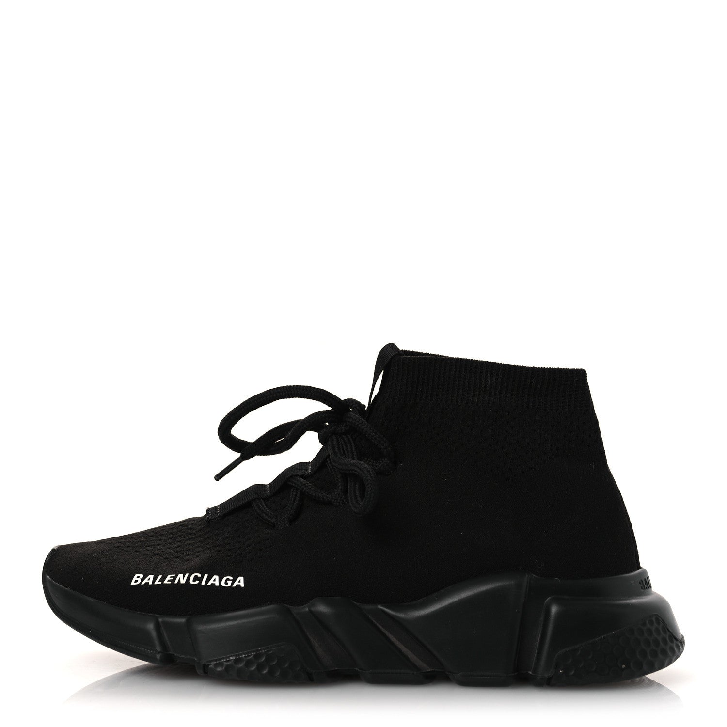 Balenciaga Recycled Knit Bi-Color Sole Womens Speed Lace Up Sneakers 38 Black White 1 of 12