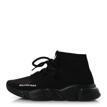 Balenciaga Recycled Knit Bi-Color Sole Womens Speed Lace Up Sneakers 38 Black White 1 of 12