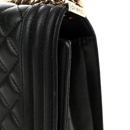 Chanel Lambskin Quilted Medium Boy Flap Black 17 of 20
