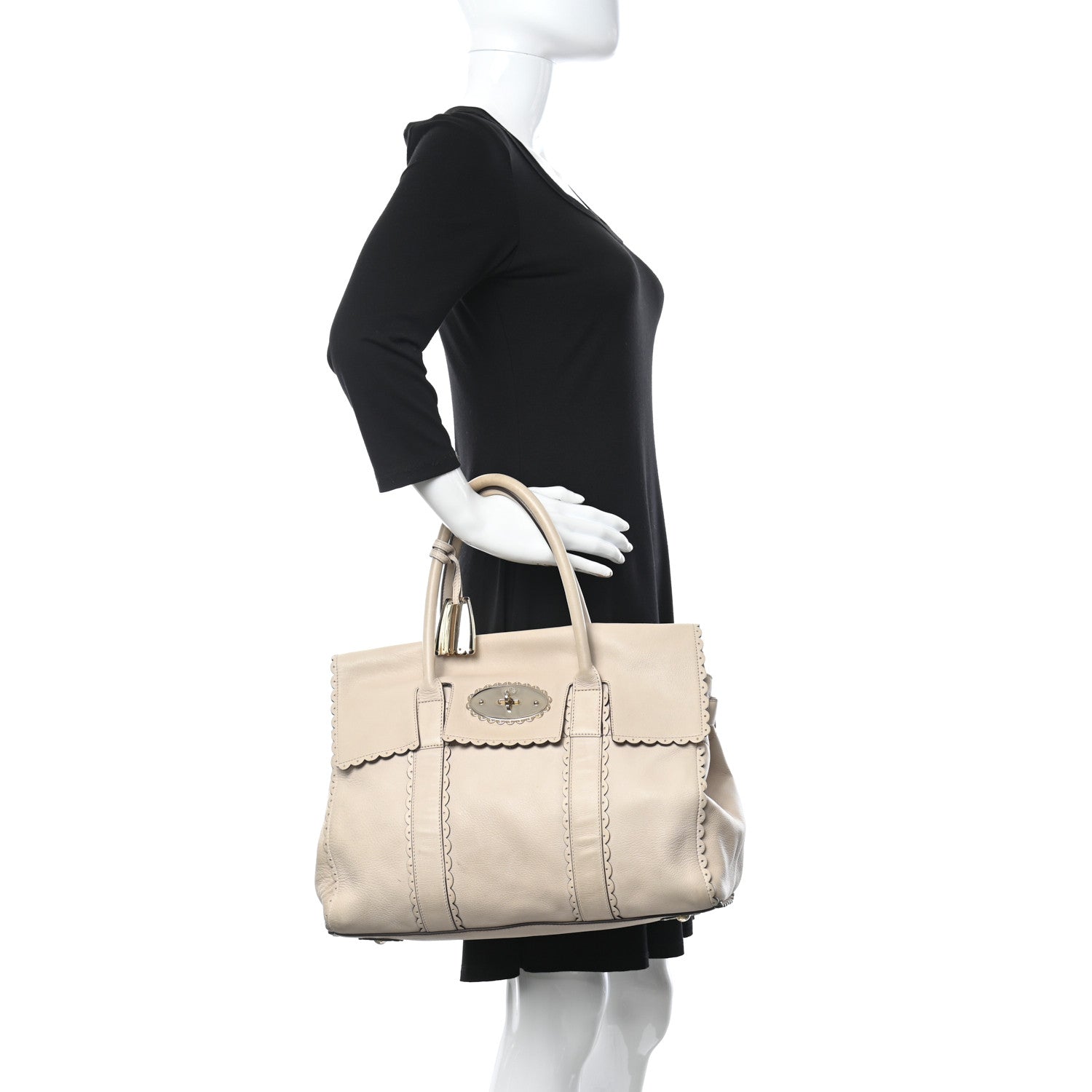 Mulberry Cookie Bayswater Satchel Pebble Beige 2 of 11