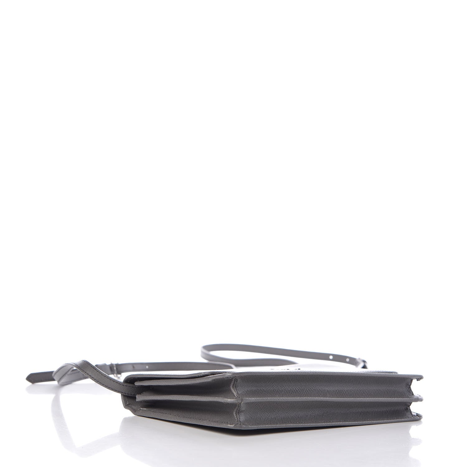 Prada Saffiano Metal Flap Wallet With Strap Marmo 4 of 11