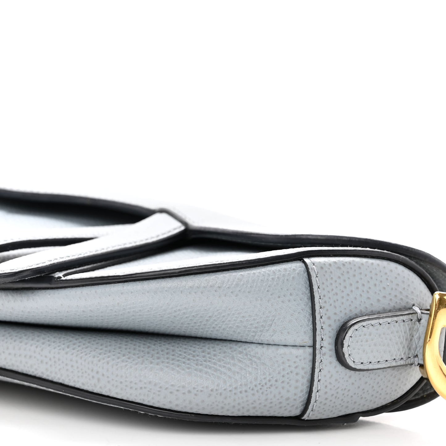 Grained Calfskin Mini Saddle Bag Sky Blue