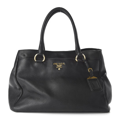 Prada Vitello Daino Shoulder Bag Black 1 of 9