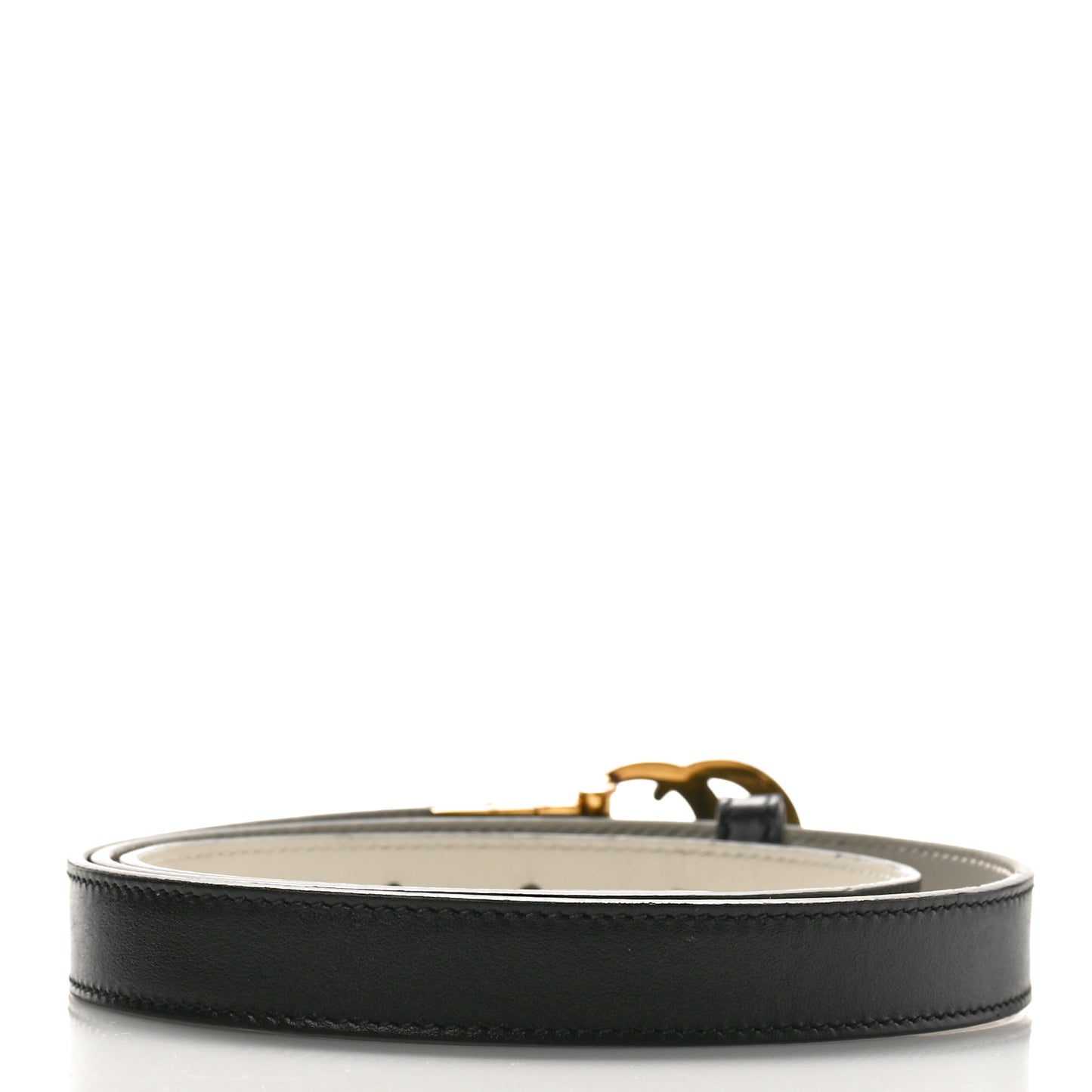 Plutone Calfskin Double G Reversible 20mm Belt 95 38 Black Mystic White
