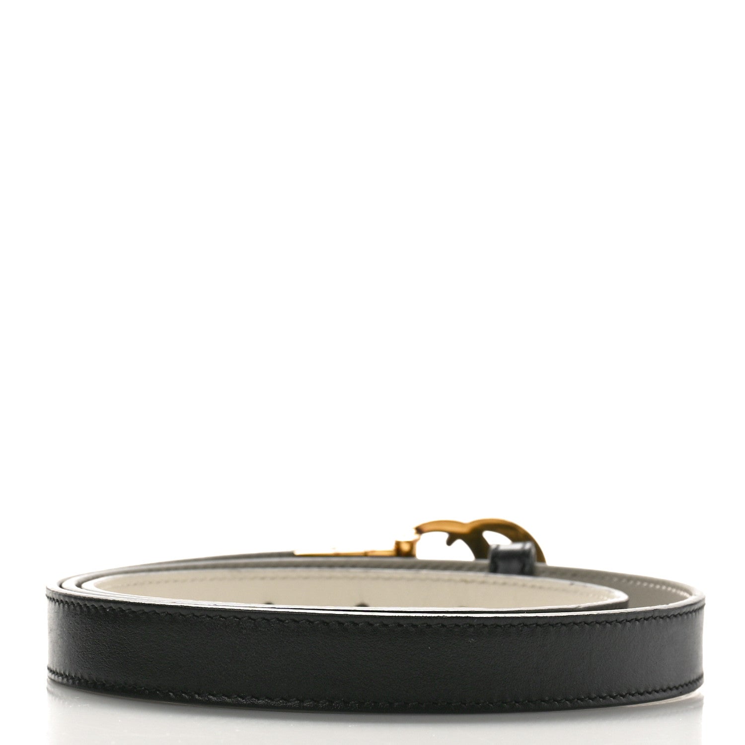 Gucci Plutone Calfskin Double G Reversible 20mm Belt 95 38 Black Mystic White 2 of 5
