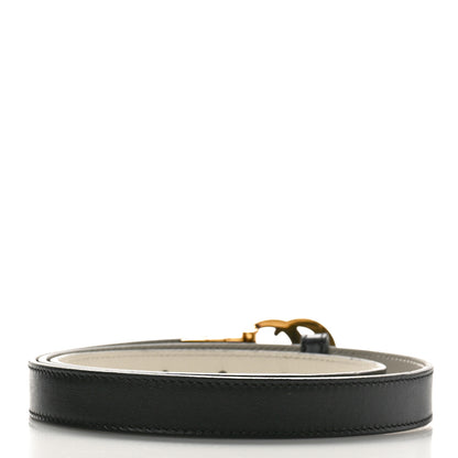 Gucci Plutone Calfskin Double G Reversible 20mm Belt 95 38 Black Mystic White 2 of 5