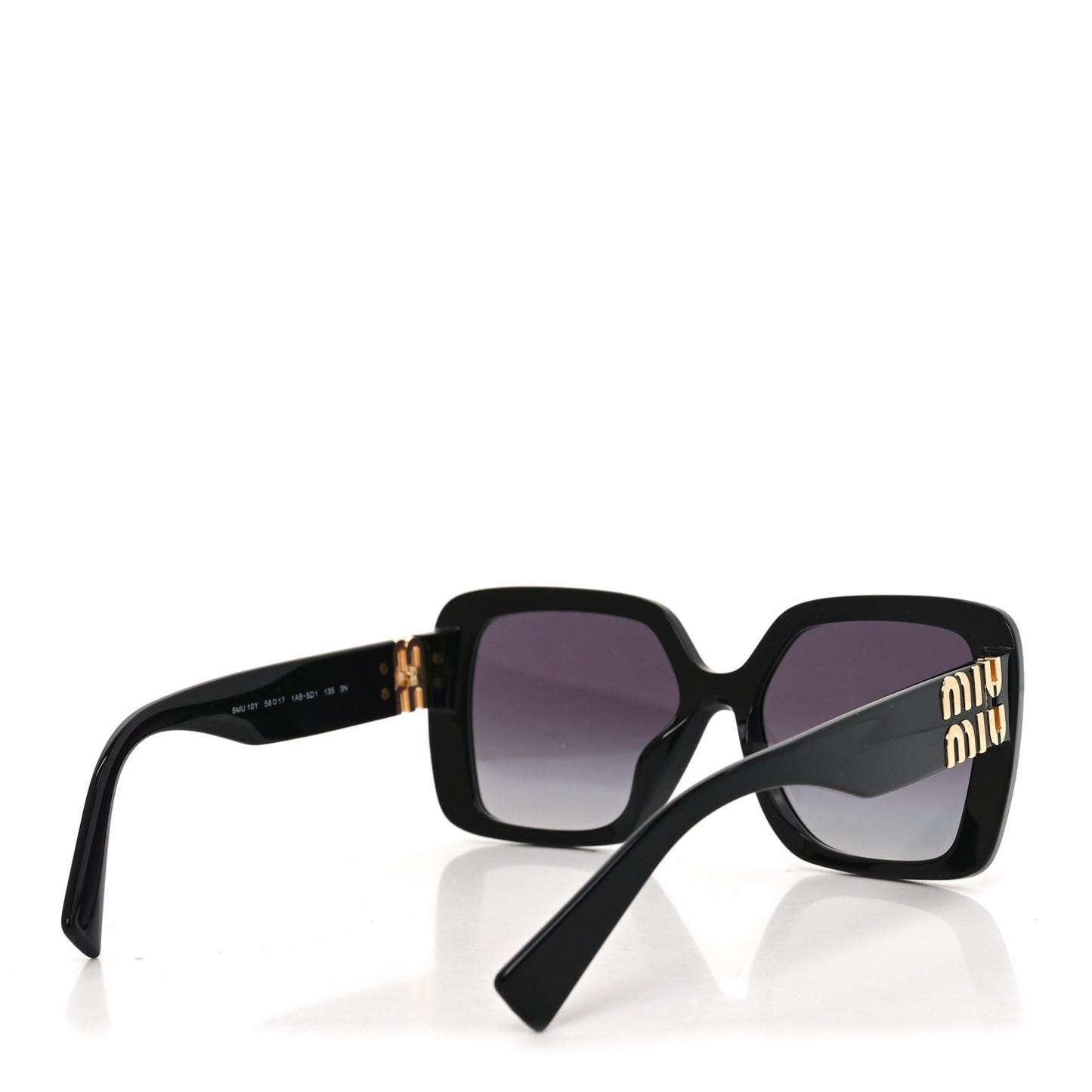 Acetate Rectangle Sunglasses SMU 10Y Black