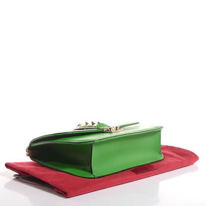 Valentino Garavani Vitello Medium Glam Lock Rockstud Flap Green 4 of 6
