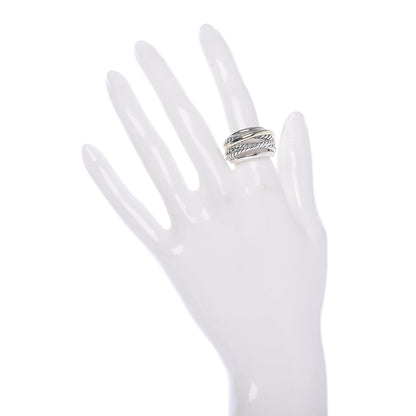 David Yurman Sterling Silver 14K Yellow Gold Narrow Crossover Ring 52 6 2 of 4