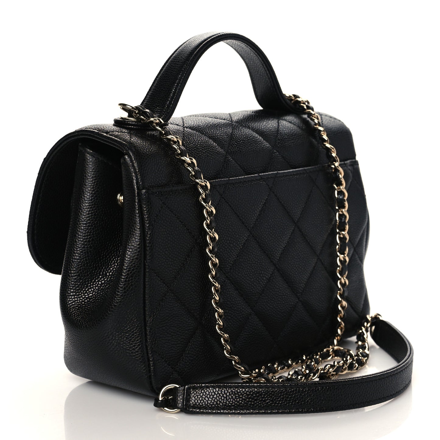 Caviar Quilted Small Business Affinity Flap Black