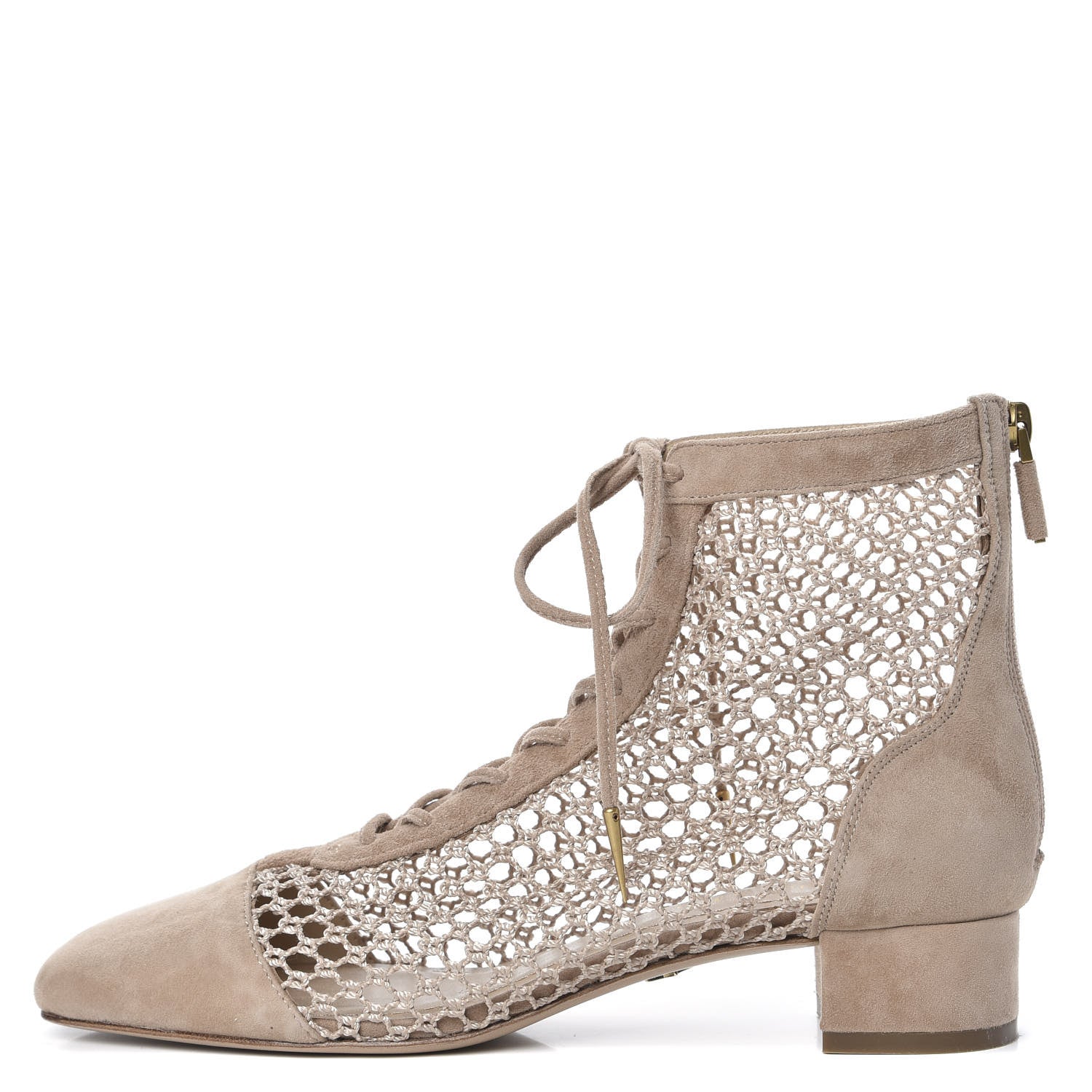 Christian Dior Suede Resille Naughtily-D 30mm Ankle Boots 38.5 Nude 1 of 8