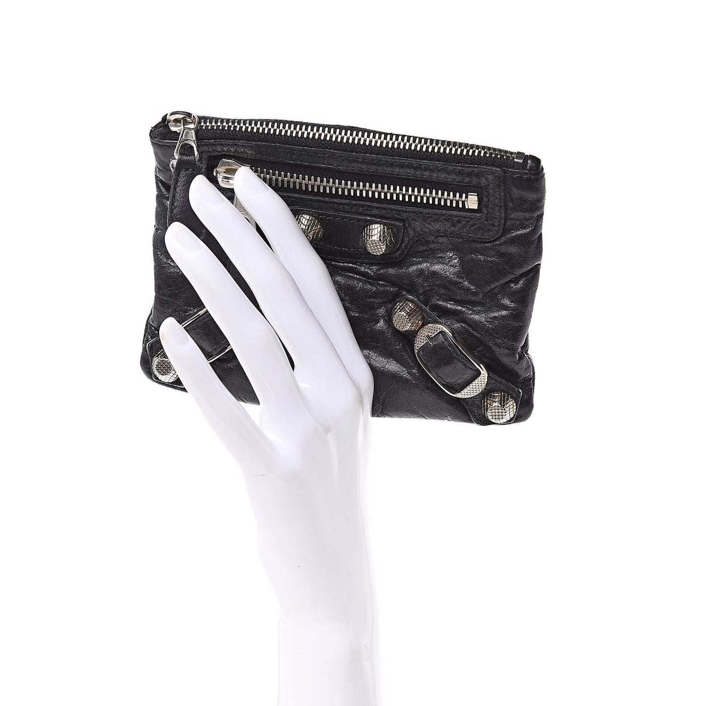 Agneau Giant 12 Silver Hardware M Porte-Monnaie Coin Purse Black