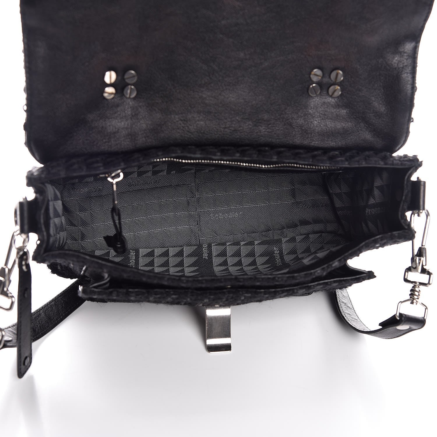 Proenza Schouler Lorma Tweed Lambskin Tiny PS1 Satchel Black 5 of 8