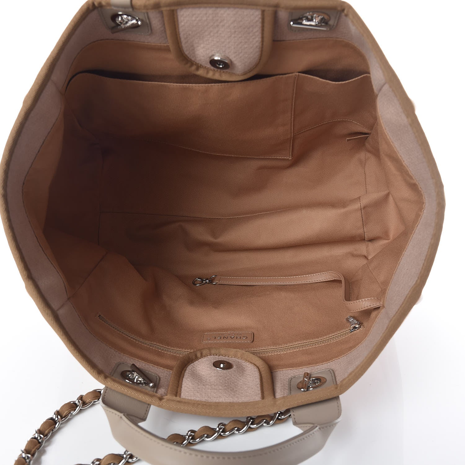 Chanel Canvas Large Deauville Tote Ecru 5 of 11
