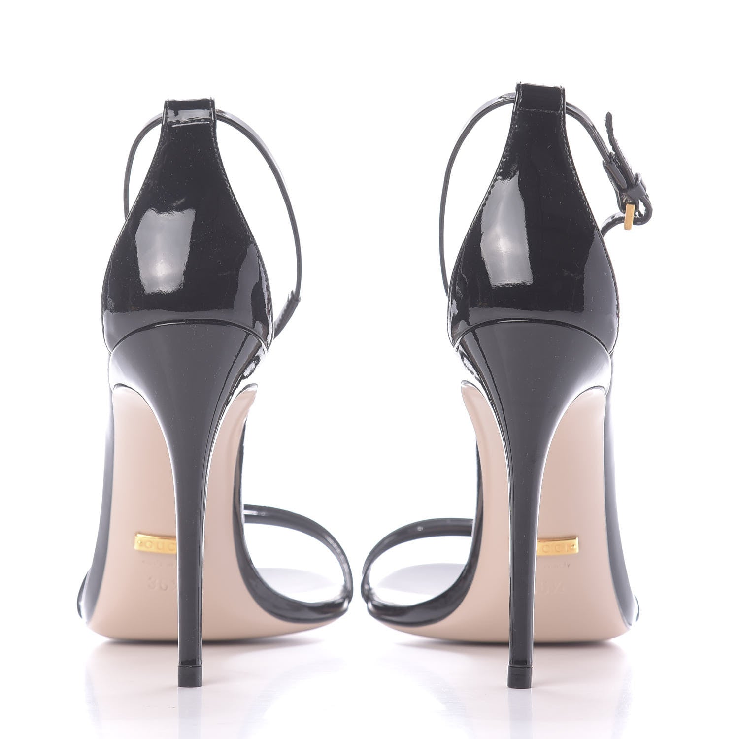 Gucci Patent Crystal Removable Bow Sandals 36.5 Black 5 of 13