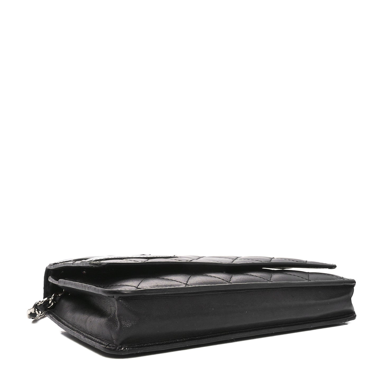 Calfskin Quilted Cambon Wallet on Chain WOC Black