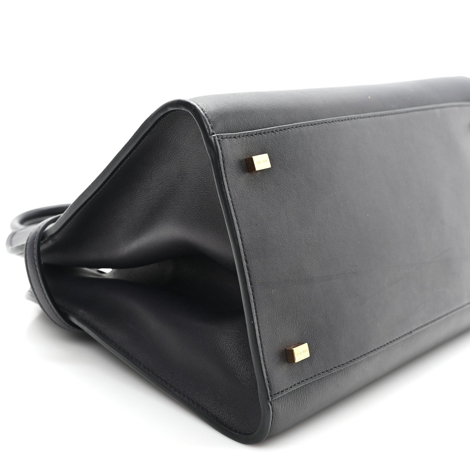 The Row Polished Saddle Calfskin Soft Margaux 12 Black 8 of 11