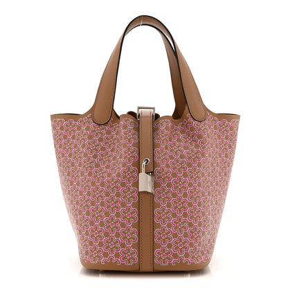 Hermes Swift Lucky Daisy Picotin Lock 18 PM Chai Rose White 1 of 13