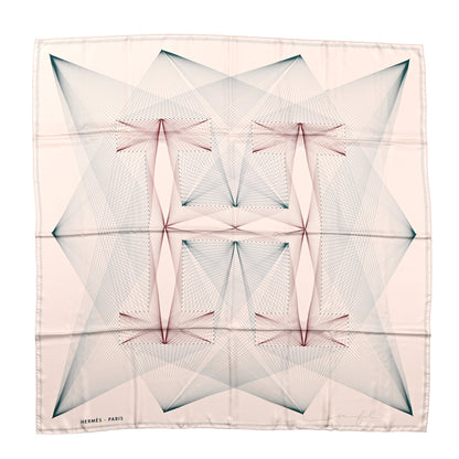 Hermes Silk Hiver H En Fil Scarf 140 White Anthracite 1 of 8