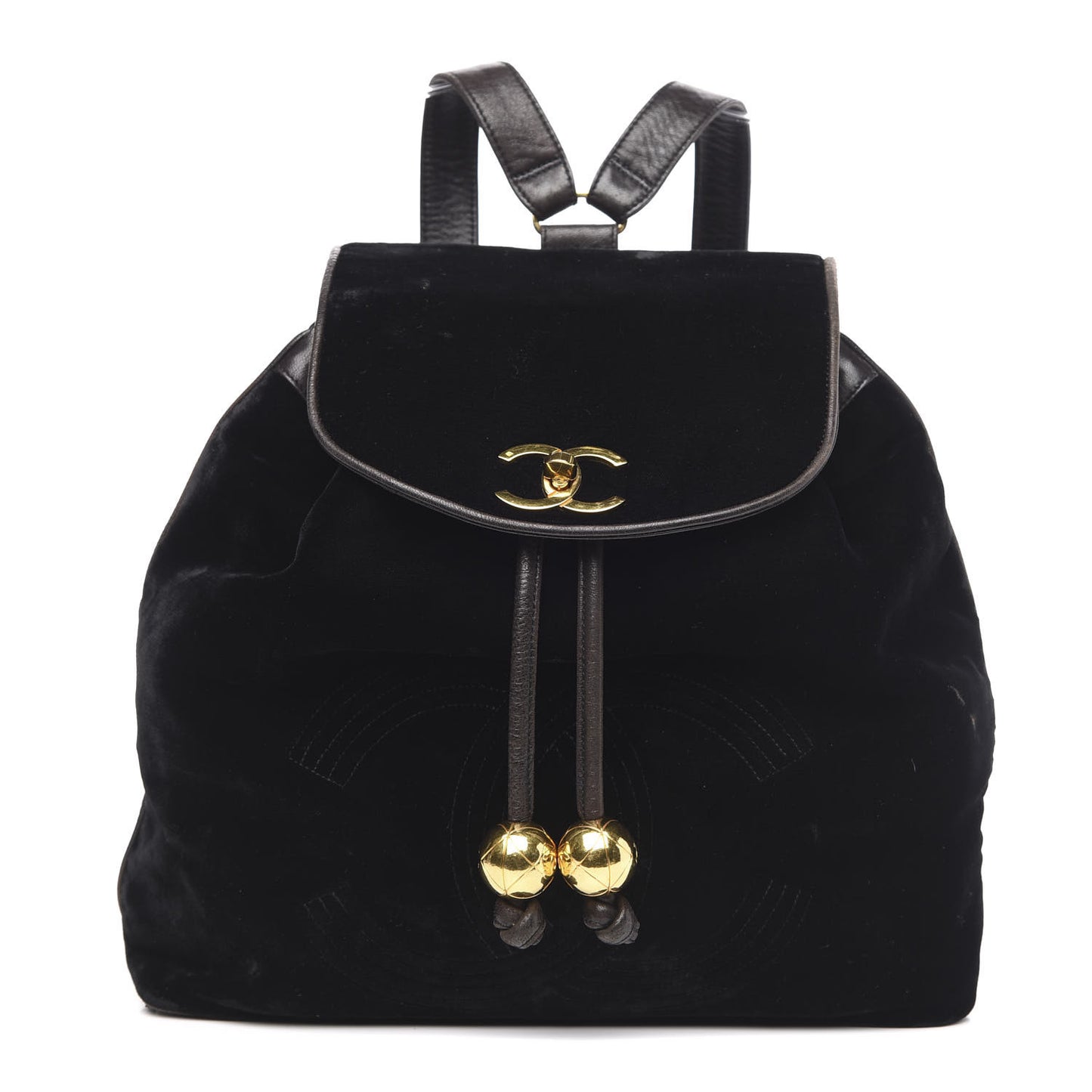 Velvet Drawstring Backpack Black