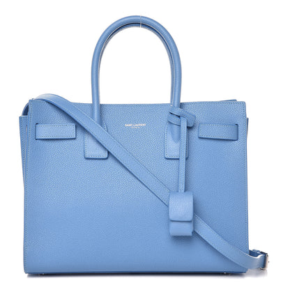 Saint Laurent Grained Calfskin Baby Sac De Jour Blue Clair 1 of 13