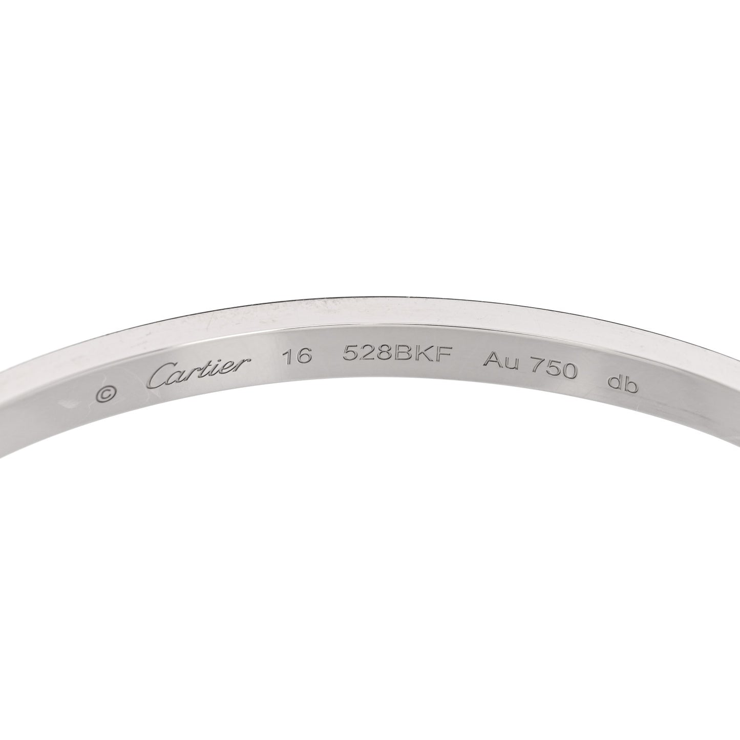 18K White Gold Small LOVE Bracelet 16