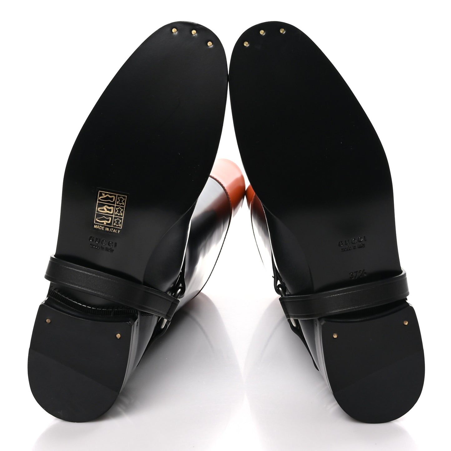 Calfskin Zelda Harness Riding Boots 37.5 Black Amber