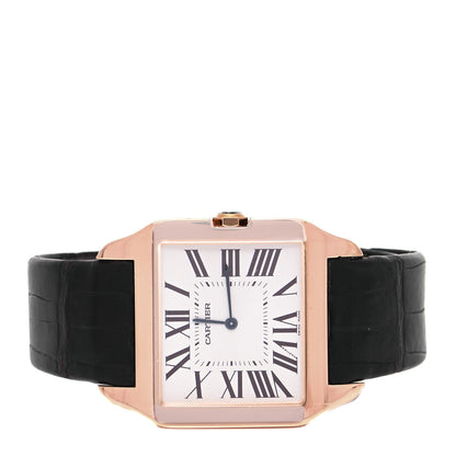 Cartier 18K Yellow Gold Alligator 35mm Santos Dumont Manual Winding Watch 2 of 5
