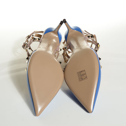 Valentino Garavani Nappa Rockstud Ankle Strap 65mm Pumps 38.5 Light Sapphire Poudre 5 of 7