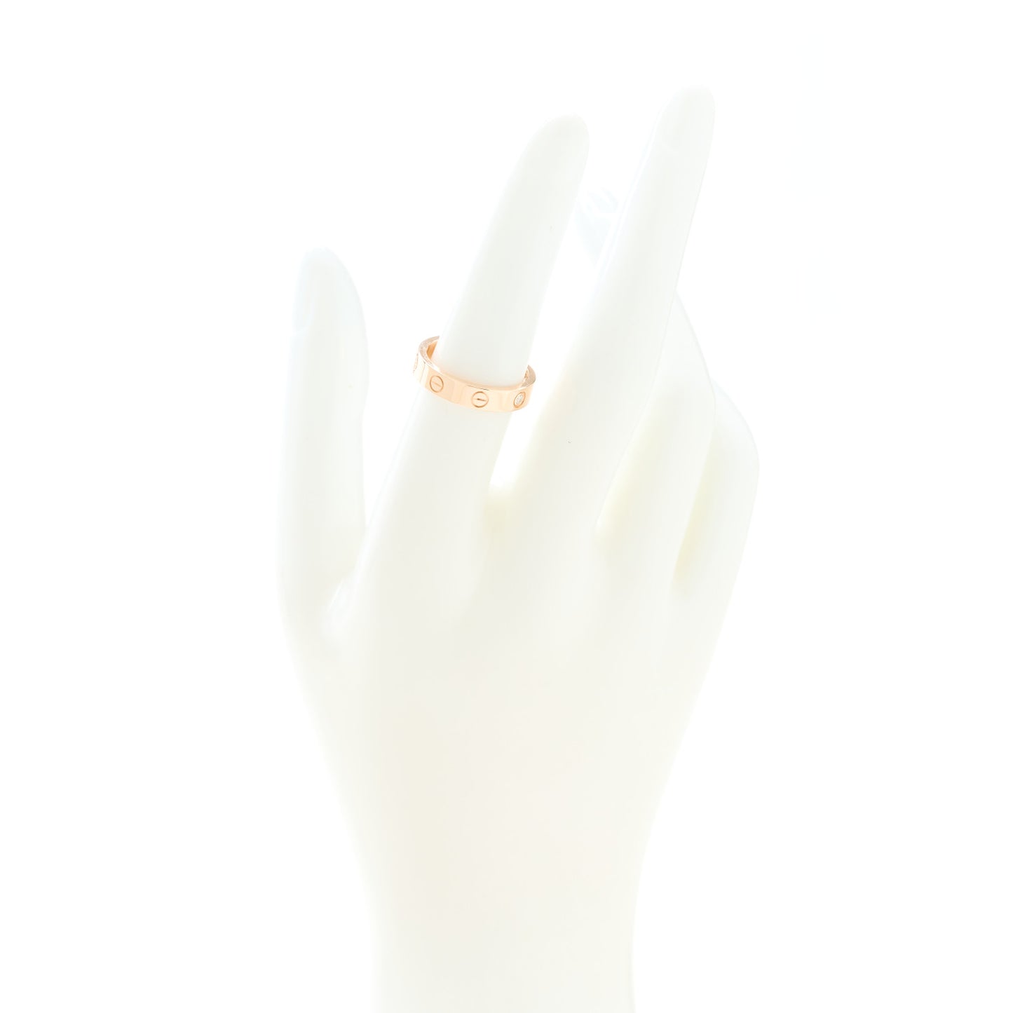 18K Pink Gold Diamond 4mm LOVE Wedding Band Ring 53 6.25