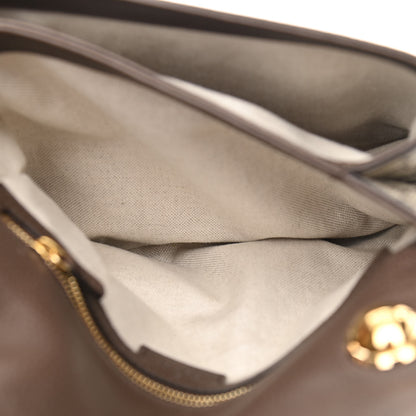 Gucci GG Supreme Monogram Textured Dollar Calfskin Web Medium Blondie Shoulder Flap Bag Beige Ebony New Acero 6 of 11