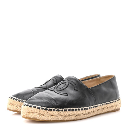 Chanel Lambskin CC Espadrilles 37 Black 4 of 9