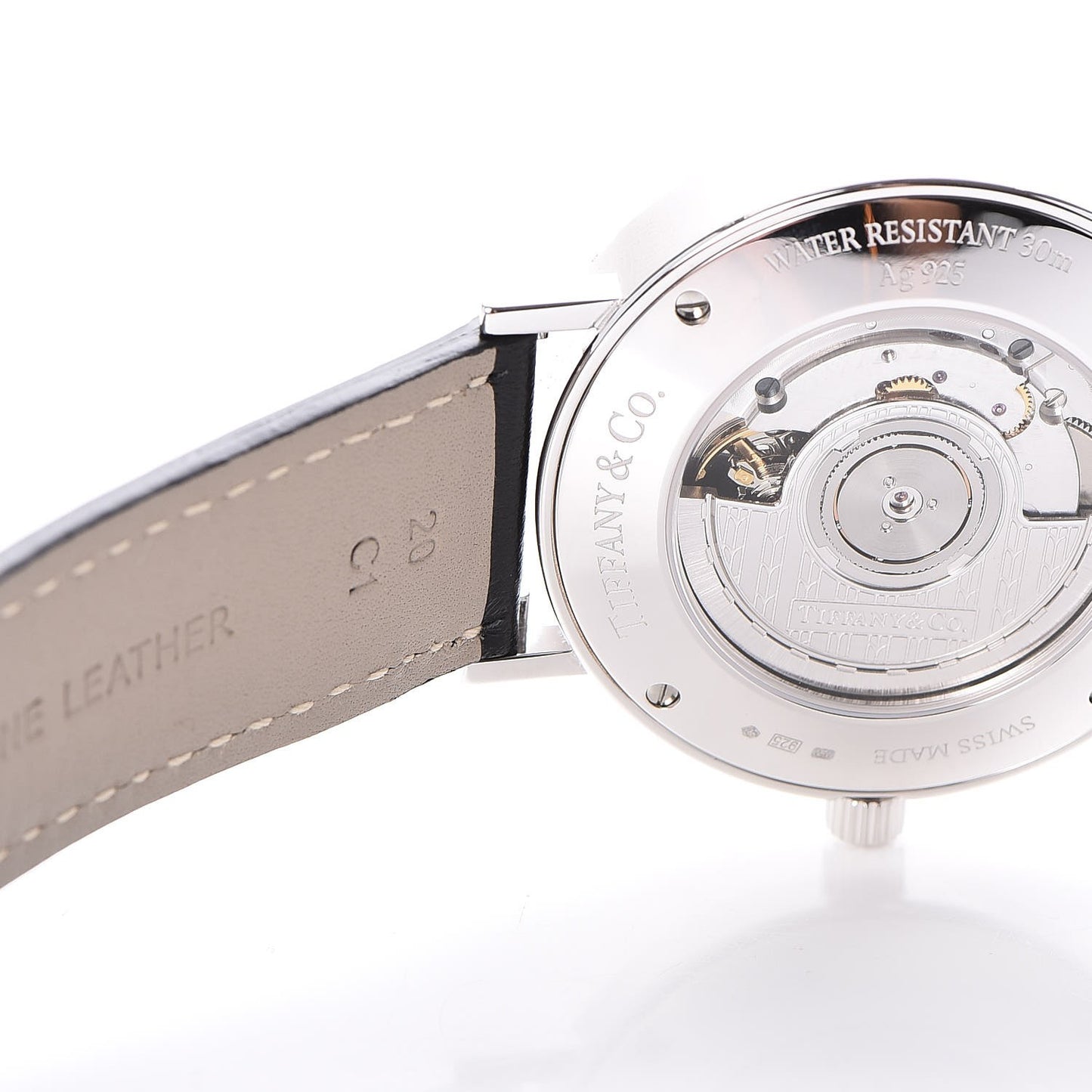 Sterling Silver Calfskin 39mm Atlas Automatic Watch