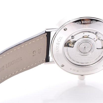 Tiffany Sterling Silver Calfskin 39mm Atlas Automatic Watch 11 of 14