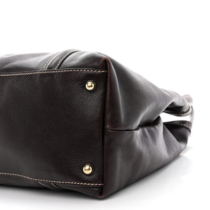 Gucci Calfskin Medium Britt Tote Dark Brown 10 of 10