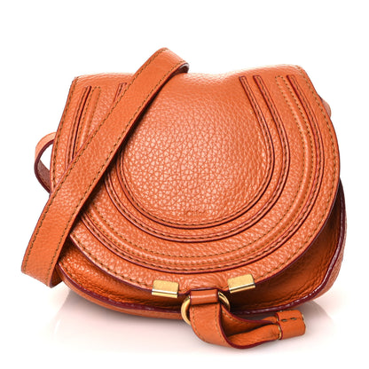 Chloe Grained Calfskin Small Marcie Saddle Bag Wood Rose 1 of 15