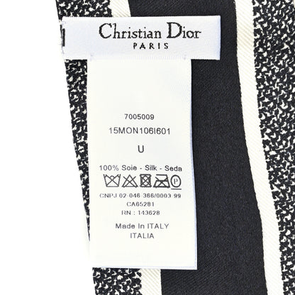 Christian Dior Silk 30 Montaigne Mitzah Scarf Black White 3 of 3