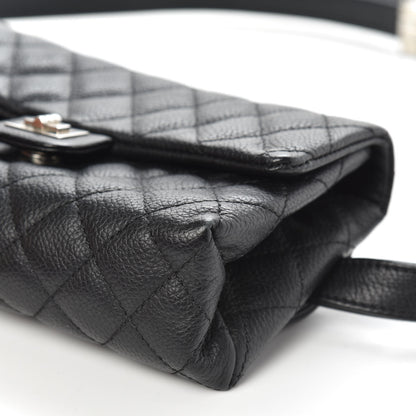 Chanel Grained Calfskin Quilted 2.55 Reissue Flap Belt Bag Clutch Black 9 of 11
