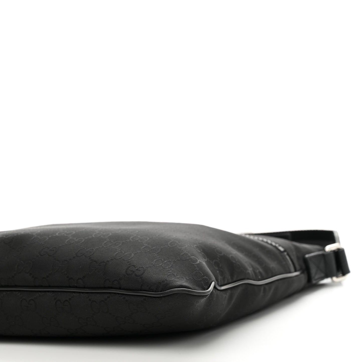 Nylon Monogram Medium Flat Messenger Bag Black