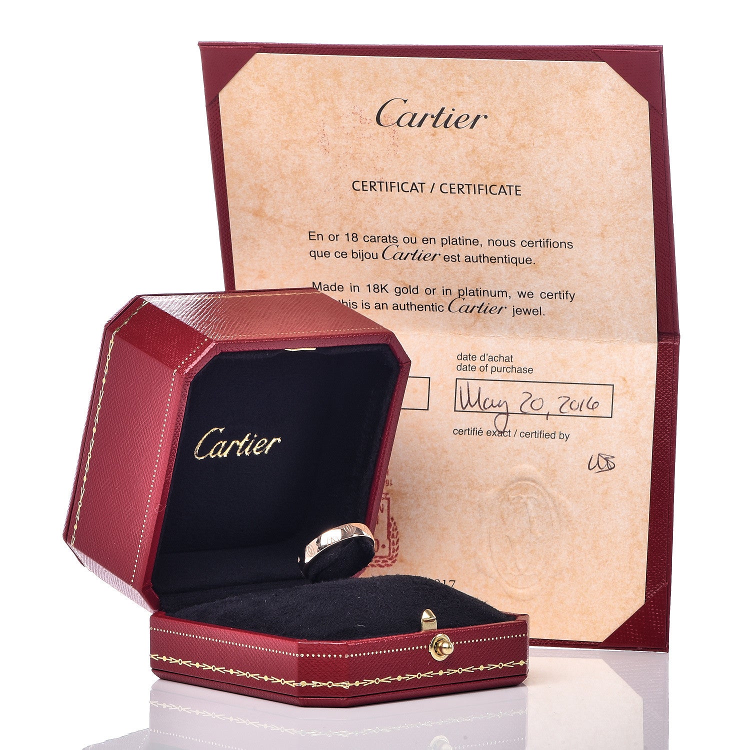 Cartier 18K Pink Gold 4mm Happy Birthday Band Ring 53 6.25 5 of 5