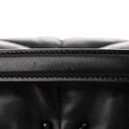 Saint Laurent Lambskin Quilted Monogram Monochrome Medium Loulou Puffer Chain Satchel Black 13 of 17