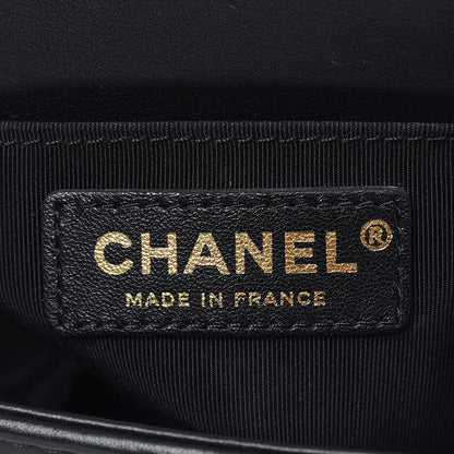 Chanel Calfskin Quilted Medium Boy Top Handle Flap Black 6 of 8