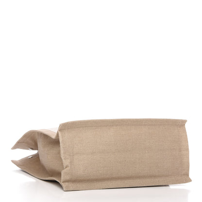 Saint Laurent Linen Calfskin Rive Gauche North South Tote Optic White 4 of 9