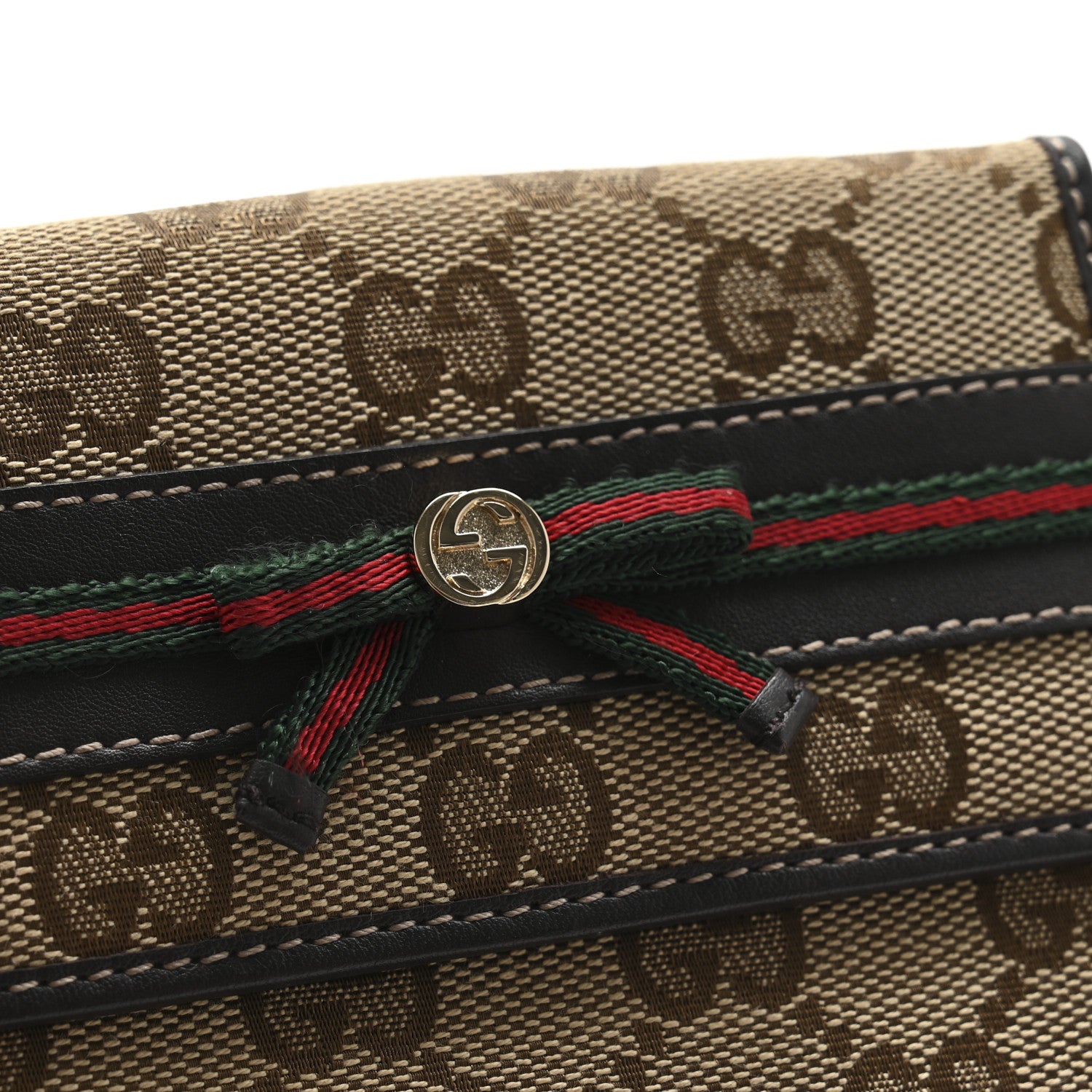 Gucci Monogram Princy Compact French Flap Wallet Brown 9 of 10
