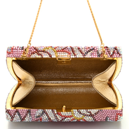 Judith Leiber Swarovski Crystal Floral Miniaudiere Clutch Pink Multicolor 5 of 10