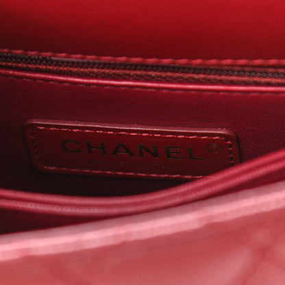 Chanel Caviar Quilted Lizard Embossed Extra Mini Coco Handle Flap Burgundy 5 of 10