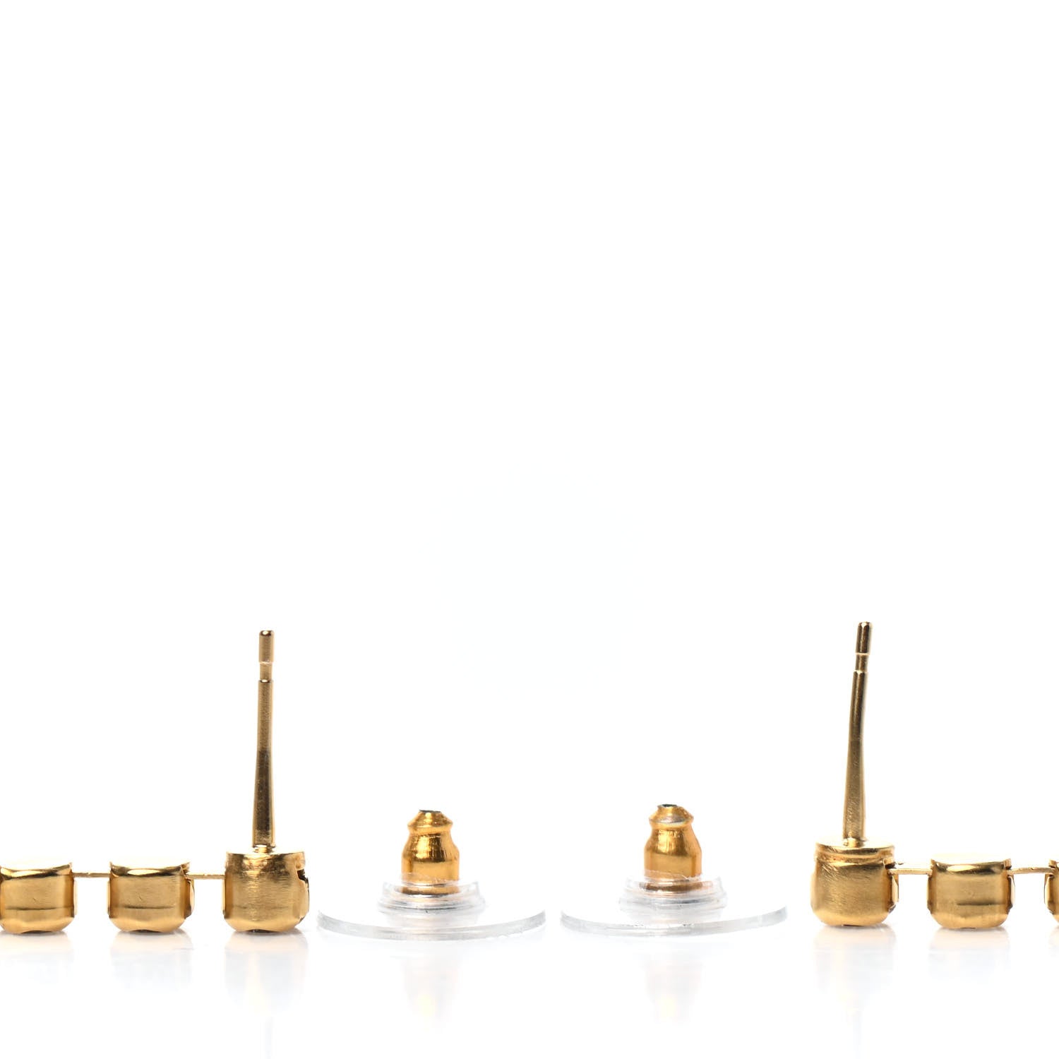 Chanel CC Crystal Drop Earrings Gold 3 of 4