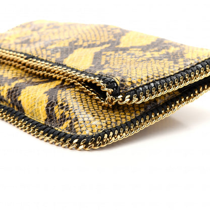 Stella McCartney Python Embossed Falabella Fold Over Clutch Yellow 6 of 7